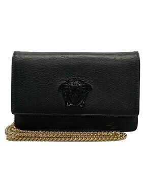 Versace Shoulder Bag Medusa Black Leather